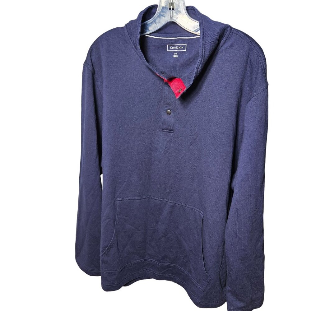 Club Room Mens Navy Fleece Pullover Hoodie XXL